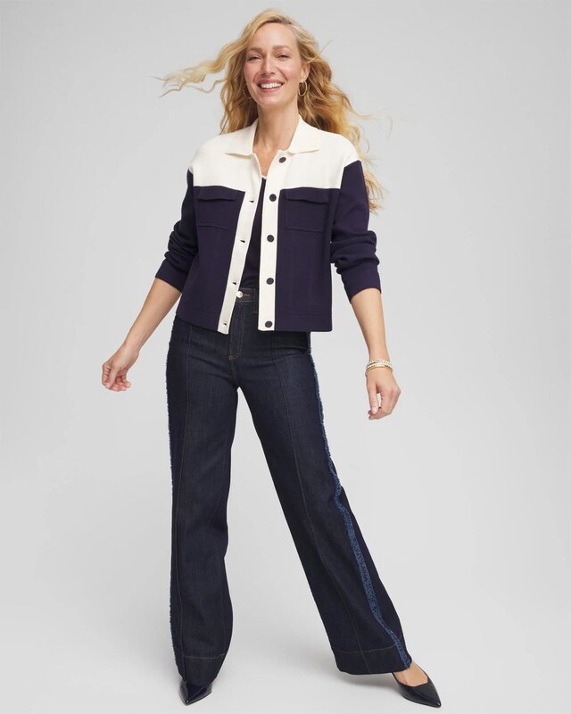 Colorblock Cardigan Jacket - image 2